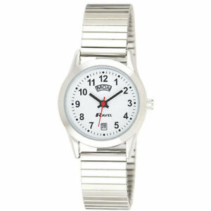 【送料無料】腕時計　ブレスレットシルバートーンレディースラヴェルクォーツデイデイデートウォッチladies ravel quartz daydate watch with expanding bracelet silvertone