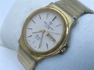 【貨物輸送無料】ウオッチ ジュールユルゲンセンウォッチスリムラインクォーツゴールドトーンヴィンテージjules jurgensen watch slimline quartz gold tone vintage wrist watch day date