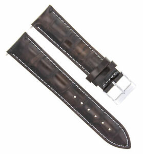 【送料無料】腕時計　インビクタロシアダークブラウンホワイトステッチレザーウォッチストラップ18mm leather watch strap for invicta russian watch dark brown white stitch