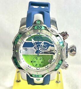 【貨物輸送無料】ウォッチ ヴェノムジェンスイスクォーツクロノグラフストラップシーホークスinvicta 33112 nfl 44粍 venom gen iii swiss quartz chronograph strap  seahawks