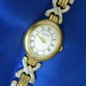 【送料無料】腕時計　モネブレスレットシルバーゴールドトーンウォッチワークスバッテリーmonet bracelet silver amp; gold tone watch, works, battery a13