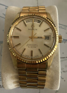 【貨物輸送無料】ウォッチ ミルスプレジデンタルスイスステンレスmilus presidental weekday automatic swiss made gold stainless steel