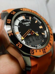 【貨物輸送無料】ウォッチ ティソシータッチオレンジダイバーtissot sea touch orange 99 lnib ref t0264201728102 44粍 200m diver