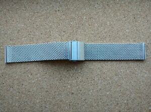 【送料無料】腕時計　シルバーステンレススチールミラネーゼメッシュブレスレットウォッチストラップ 20mm silver stainless steel milanese mesh bracelet watch strap