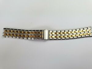 【送料無料】腕時計　ヴィンテージメンズトーンステンレススチールウォッチブレスレットノーエンドリンクvintage mens 2 tone stainless steel watch bracelet, no end links