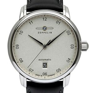 【送料無料】腕時計　ツェッペリンキャプテンラインスイスシルバーシュタールレダーzeppelin 86521 captains line swiss automatic date silver stahl 41 mm leder