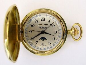 【貨物輸送無料】ウオッチ カレンダーポケットウォッチマニュアルスイスメイドvaljoux 90, vollkalender mit mondphase,taschenuhr le jour handaufzug swiss made