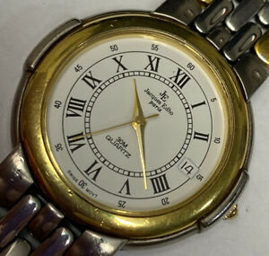 【送料無料】腕時計　メンズジャックエードパリゴールドゴールドシルバートーンバッテリーmen’s jacques edho paris date watch 18k gold pl gold amp; silver tone battery
