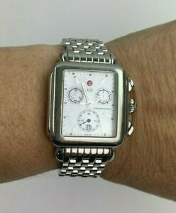 【送料無料】腕時計　デコクロノグラフステンレススチールスイスmichele deco chronograph stainless steel watch swiss made authentic b130 87,989円