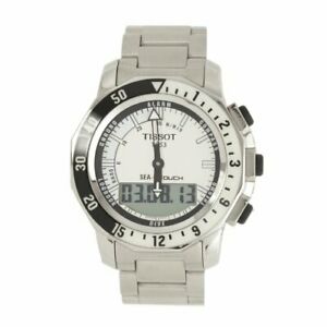 【送料無料】腕時計　ティソメンズシータッチスチールブレスレットスイスクォーツウォッチtissot mens sea touch steel bracelet swiss quartz watch t0264201103100