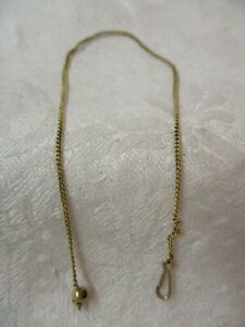 【送料無料】腕時計　アンティークゴールドメッキウォッチチェーンクリップスライドボールantique gold plated watch chain with clip amp; slide ball