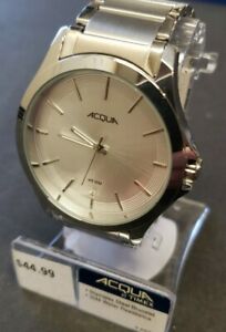 【送料無料】腕時計　タイムスアクアメンズシルバートーンブレスレットウォッチケースバットtimex acqua aa3c78500, mens silvertone bracelet watch 30m wr 42mm case batt