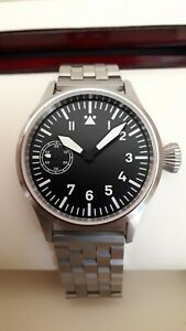 【送料無料】腕時計　パイロットジュネーブストライプマニュアルスイスfliegeruhr eta 64971 genfer streifen handaufzug 45mm swiss made