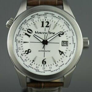 【貨物輸送無料】ウオッチ モスクワタイマーゲントmoscow time a world timer gents automatic wrist watch