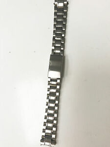 【送料無料】腕時計　シルバーステンレススチールブレスレットボタンクラスプsilver stainless steel bracelet 15mm fold over clasp with double push button