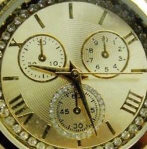【送料無料】腕時計　ウォッチローマンラインストーンゴールデンリンクアナログクォーツバッテリーランwoman watch accutime roman rhinestone golden link analog quartz battery runs