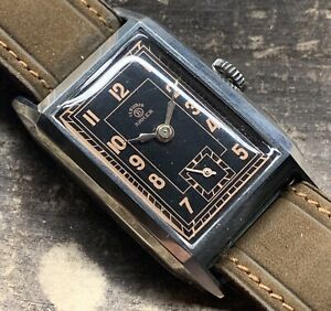 【貨物輸送無料】ウオッチ アンカービフォーラタンクステンレススチールケース1940s nos anker bifora tank stainless steel case