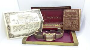 【送料無料】腕時計　ヴィンテージロンジンメンズオリジナルボックスゴールドvintage longines mens wristwatch hourglass original box, papers 14k gold 102,839円