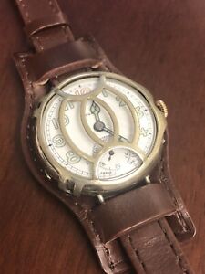 【貨物輸送無料】ウオッチ シュラプネルガードレッドヴィンテージロイチェトレンチウォッチvintage ww1 era reuche trench watch with shrapnel guard, red 12