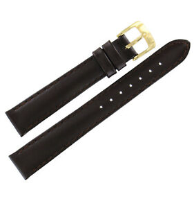 【送料無料】腕時計　スペイデルレディースダークブラウンステッチカーフレザーウォッチストラップspeidel 14mm ladies dark brown stitched calf leather watch strap