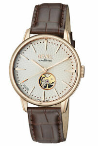 【送料無料】腕時計 ゲヴリルメンズマルベリーウォッチローズゴールドスチールブラウンレザーnwt gevril mens mulberry watch 9602 automatic rosegold ip steel brown leather|hokushin