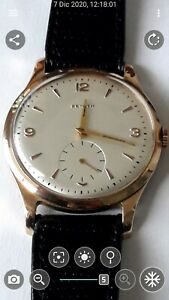 【送料無料】腕時計　オロロギゼニスアンニオロソリッドゴールドorologio zenith anni 50 oro18kt solid gold 37mm