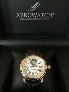 【送料無料】腕時計　モントアエロウォッチオートマティックオープンハートフルセットmontre aerowatch 1942 automatique 68900ro03 open heart full set