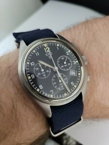 【送料無料】腕時計　ロイヤルミリタリークォーツスチールクロノグラフウォッチグッドコンディションcwc royal military quartz steel chronograph watch good condition