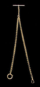 【送料無料】腕時計　アンティークソリッドゴールドウォッチチェーンantique 14k solid gold watch chain