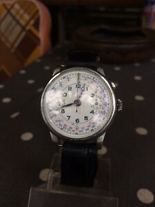 【送料無料】腕時計　モントルクロノグラフイクソルアネモノプーソワールトレスレアmontre chronographe ixor annees 193040 mono poussoir tres rare｜hokushin