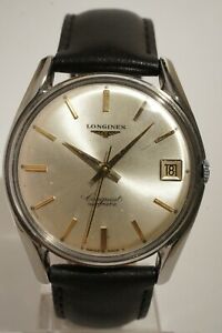 【送料無料】腕時計　ロンジンオートマティッククワンティミーアンアシエキャリバーlongines conquest automatique a quantieme en acier, calibre 291, 1966