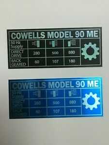 【送料無料】腕時計　コーウェルズデータプレートcowells lathe 90me old type machine spindle rpm data plate