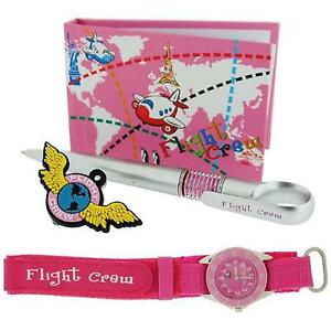 【送料無料】腕時計　タイムデザインガールズパイロットデザインウォッチバッジペンノートブックセットtime design girls pilot design watch, badge, pen amp; note book gift set tdx0713k21