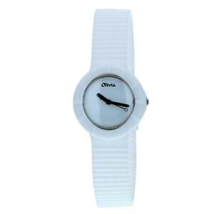 【送料無料】腕時計 オリビアホワイトシリコンアジャスタブルストラップウォッチolivia white silicone adjustable strap watch