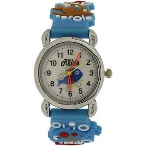 【送料無料】腕時計　レルダアナログシリコーンストラップrelda analogue girls boys 3d fish in water blue silicone strap watch rel86