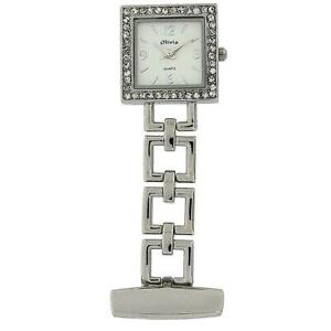 【送料無料】腕時計　オリビアコレクションシルバートーンスクエアオープンリンクプロフォブウォッチthe olivia collection silver tone square open link professional fob watch toc71