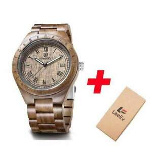 【送料無料】腕時計 クォーツmens uwood wooden quartz wristwatch|hokushin