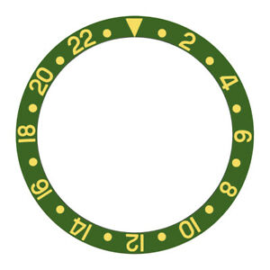 【送料無料】腕時計　ベゼルフォントreplacement bezel insert green with gold font for watch 3770mm x 3070mm
