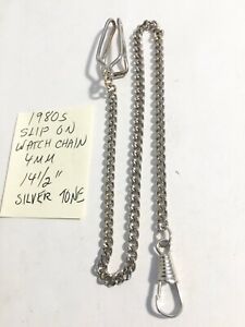 【送料無料】腕時計　シルバートーンウォッチチェーンヴィンテージスリップvintage 1980s slip on silver tone watch chain 14 12 4mm