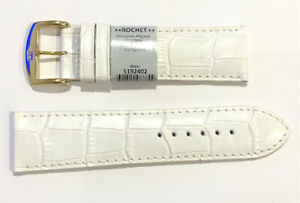 【貨物輸送無料】ウォッチ ブレスレットストラップモントルロシェクワールヴォーブラン?c13 neuf bracelet  strap montre rochet cuir veau blanc 24 粍 largeur neuf 31? 腕時計-男女兼用腕時計