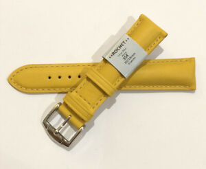 【送料無料】腕時計　ブレスレットストラップモントルロシェクワールデヴォー?c126 bracelet strap montre rochet cuir de veau jaune 20 mm largeur neuf 35?