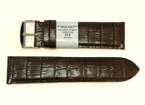 【送料無料】腕時計　ブレスレットストラップモントルロシェクイルデヴォーマロン?c43 bracelet strap montre rochet cuir de veau marron 24 mm largeur neuf 35?