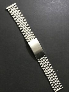【送料無料】腕時計　ステンレススチールブレスレットスイスstainless steel bracelet 18 mm, swiss made from 70s