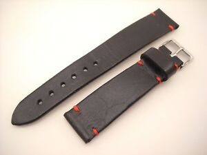 【送料無料】腕時計　ストラップハンドメイドブラックレザーレッドステッチシントゥリーノアーティジャーナーレ｜hokushin