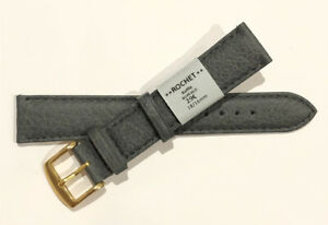 【送料無料】腕時計　ブレスレットストラップモントルロシェクワールブップルグリラージc62 bracelet strap montre rochet cuir buffle gris 18 mm largeur neuf 29?