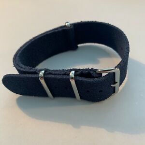 【送料無料】腕時計　スエードレザーウォッチストラップストラップtptg10 suede leather nato watch strap navy 2022mm authentic tptg10 straps