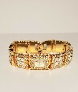 【貨物輸送無料】ウォッチ カンヌレディースクォーツクリアクリスタルラインストーンマイクロメッキcannes ladies quartz clear crystal rhinestone wristwatch micro plated 男女兼用腕時計-腕時計