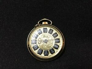 【送料無料】腕時計　ヴィンテージネルソンゴールドトーンブラックローマネックレスペンダント