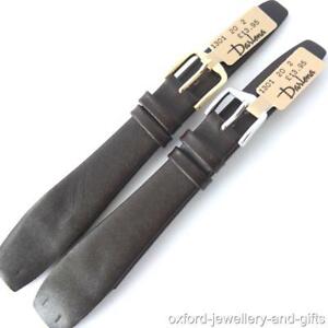 【送料無料】腕時計　ダーレナオープンエンドブラウンレザーウォッチストラップゴールドシルバーテーパ20mm darlena 1301 open ended brown leather watch strap gold or silver tapered