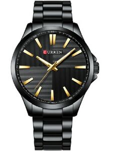 【送料無料】腕時計　メンズステンレスクォーツmens luxury stainless steel water resistant quartz watch